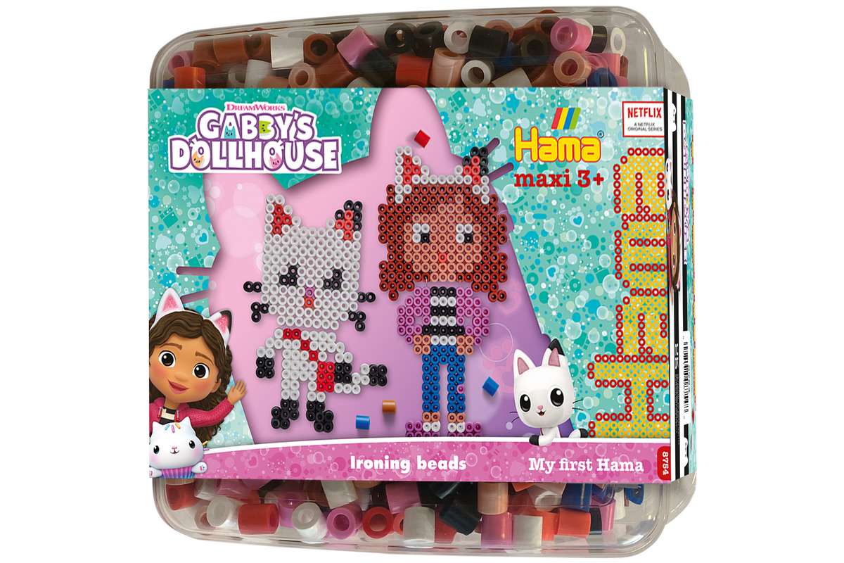Hama maxi bøtte perler+plade, Gabby's Dollhouse